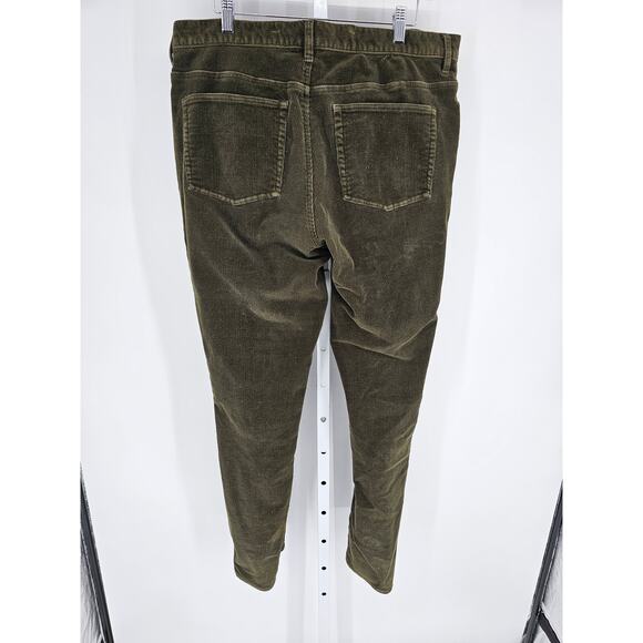 Chaps Womens Sz 16 Straight Leg Corduroy Pants Dark Olive Green Cotton Blend - Picture 4 of 4
